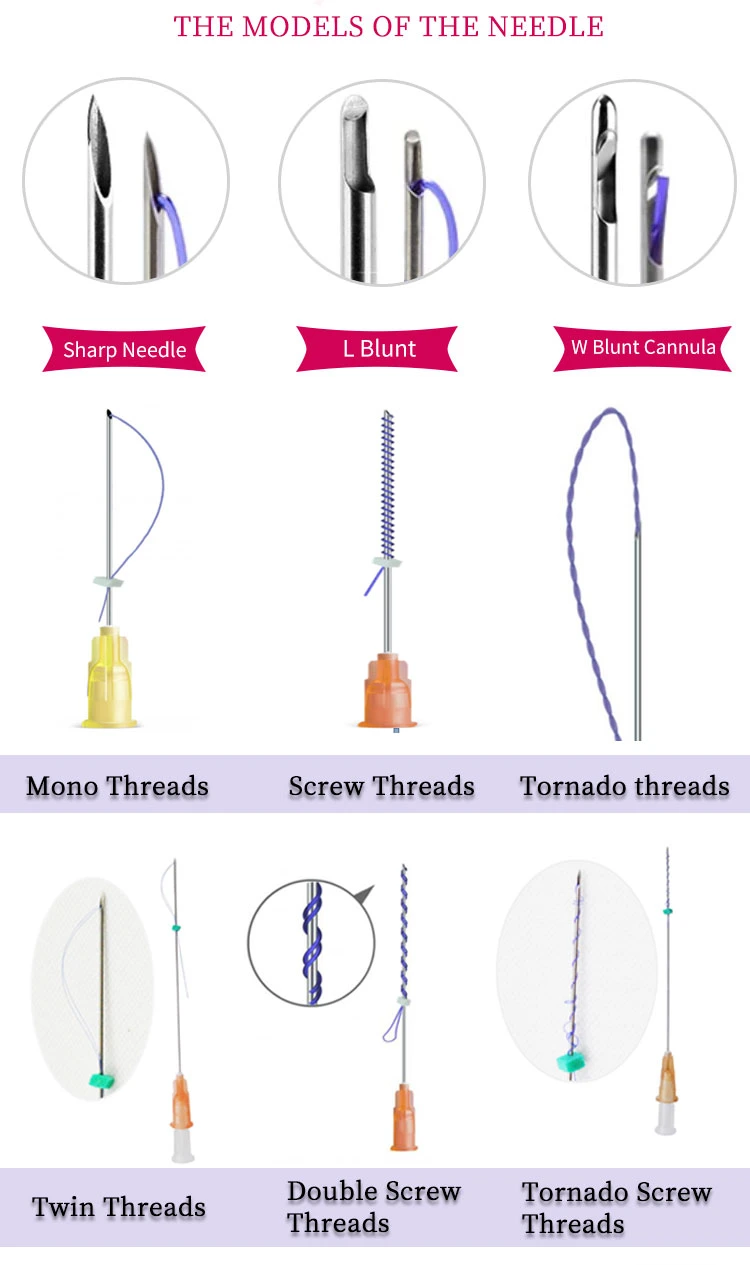 Most Popular Absorbable Sutures Face Lifting Mono Screw Thread 60mm Korea