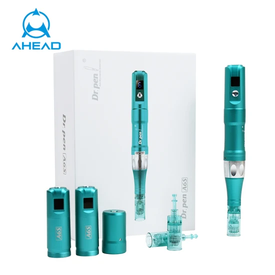 Penna Derma elettrica con doppie batterie, penna per microaghi, controllo a 6 livelli, penna Derma automatica A6s, disponibile per il tipo cablato e wireless